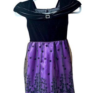 JONA MICHELLE Size 10 Purple & Black Velvet Party Dress